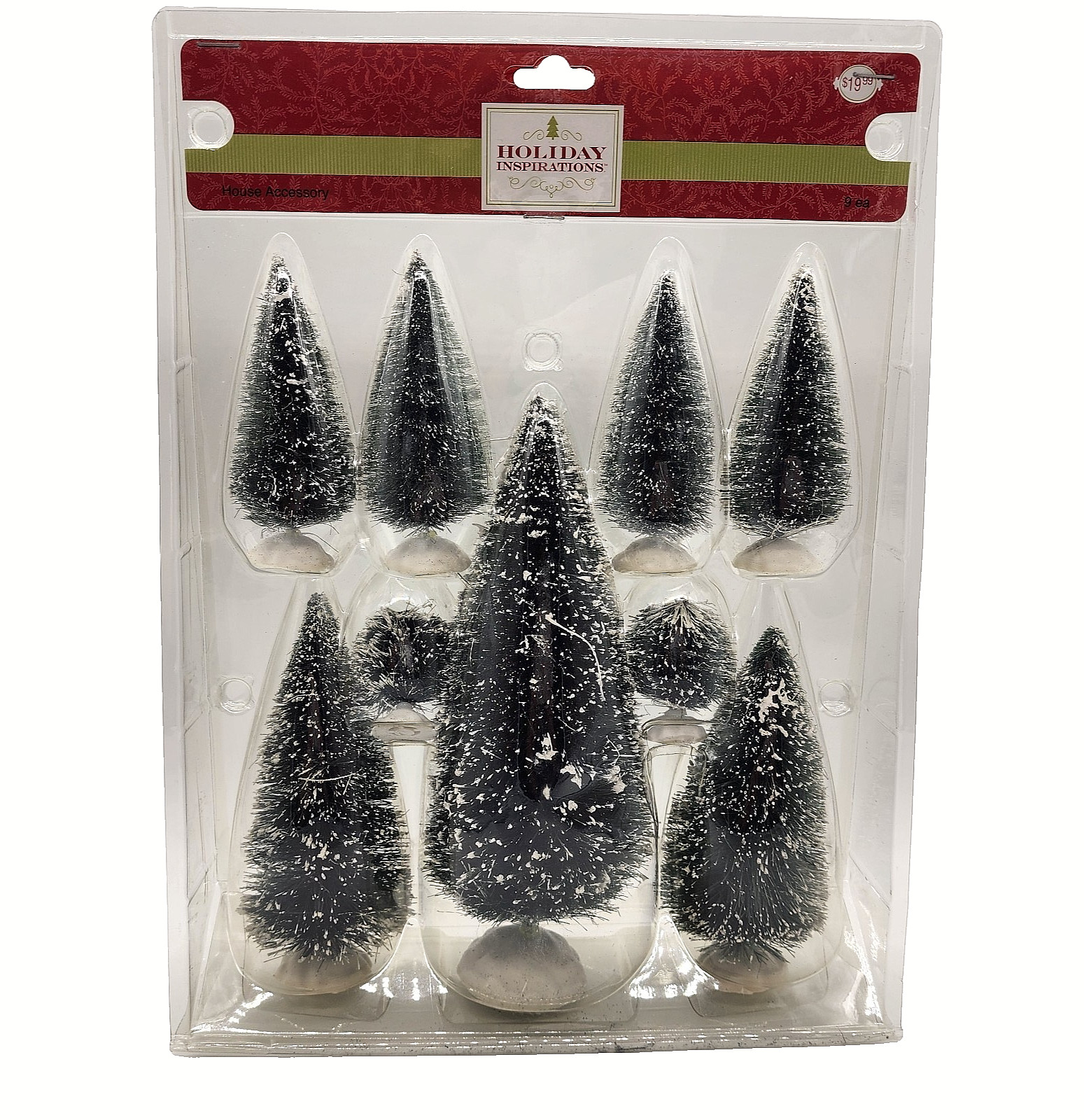 Lot of 2 Holiday Inspirations SISAL TREES & SHRUBS for Christmas Train Villages