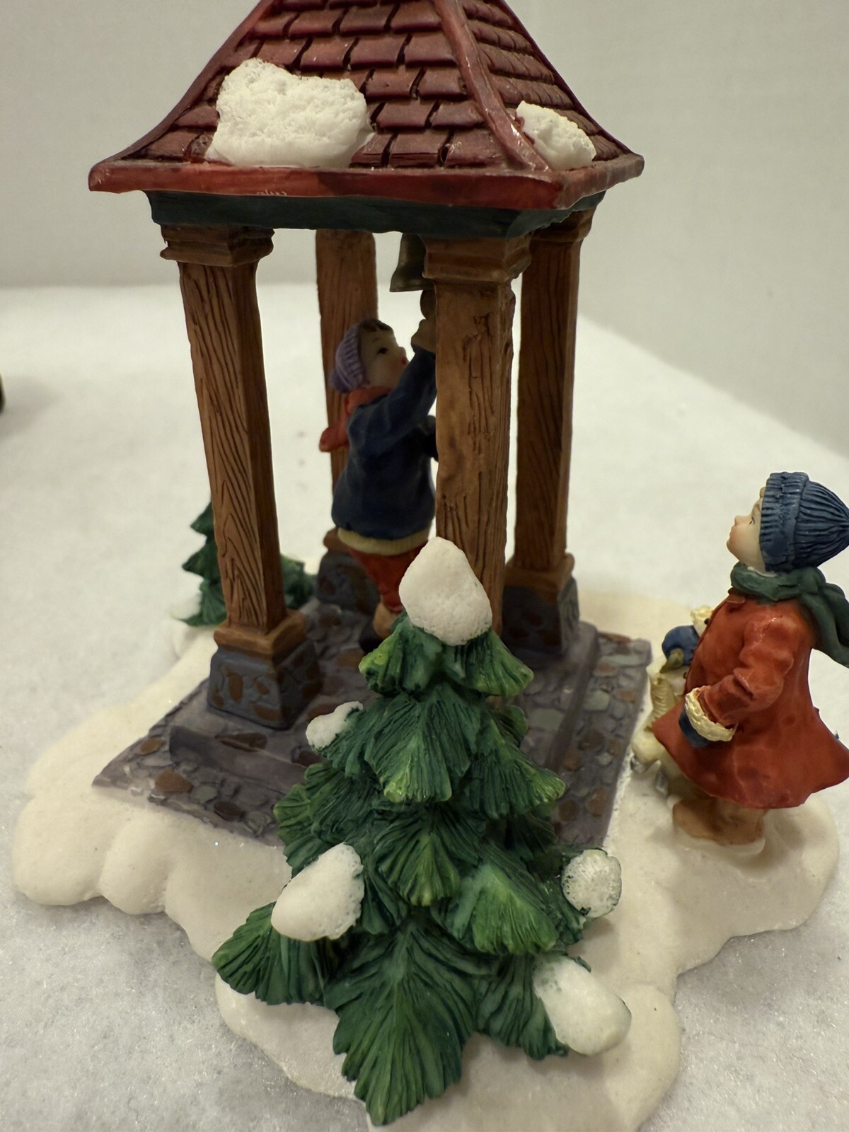 Holiday Time Santas Workbench Christmas Village Child Ringing Bell EUC