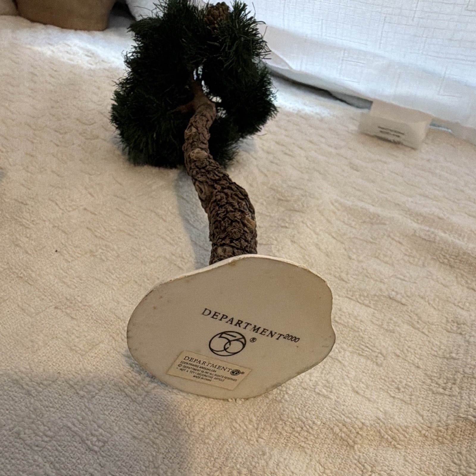Department 56 Christmas Village Tree Painted Green/Brown Mixed Materials 17 in