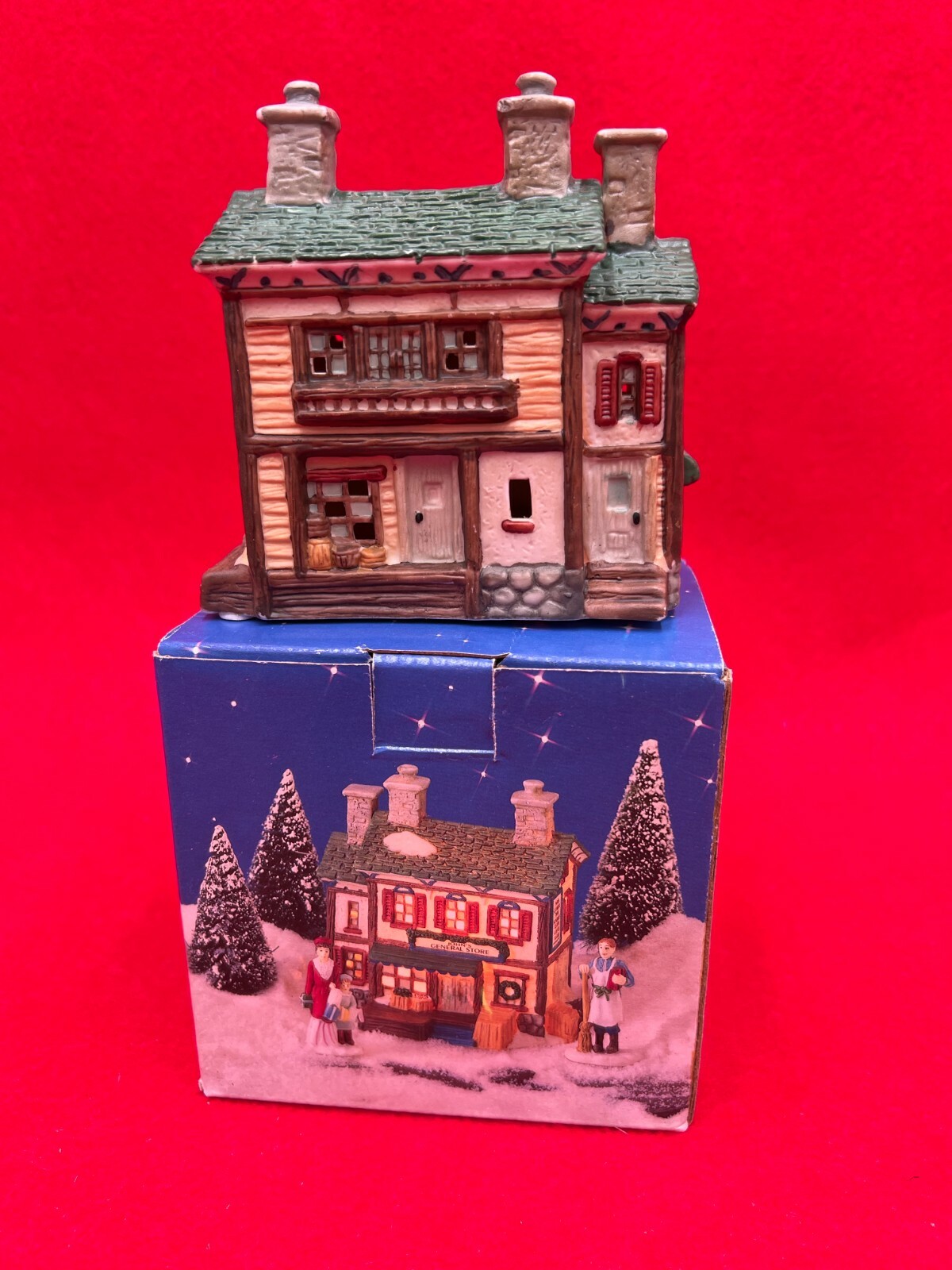 1995 CHRISTMAS HOME TOWN AMERICA COLLECTION PORCELAIN JOHN’S GENERAL STORE
