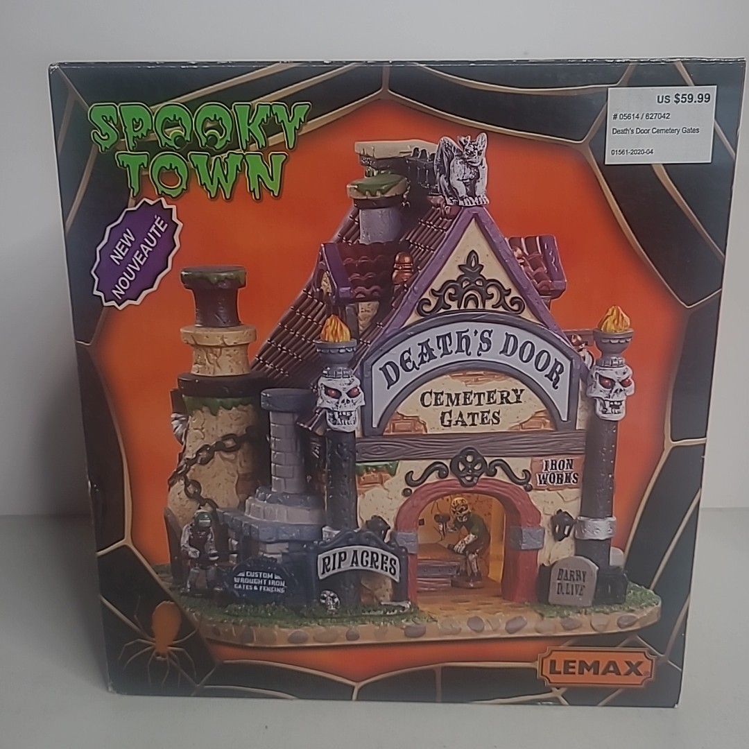 Lemax Spooky Town 2020 DEATH’S DOOR CEMETERY GATES #05614 Village Lighted*