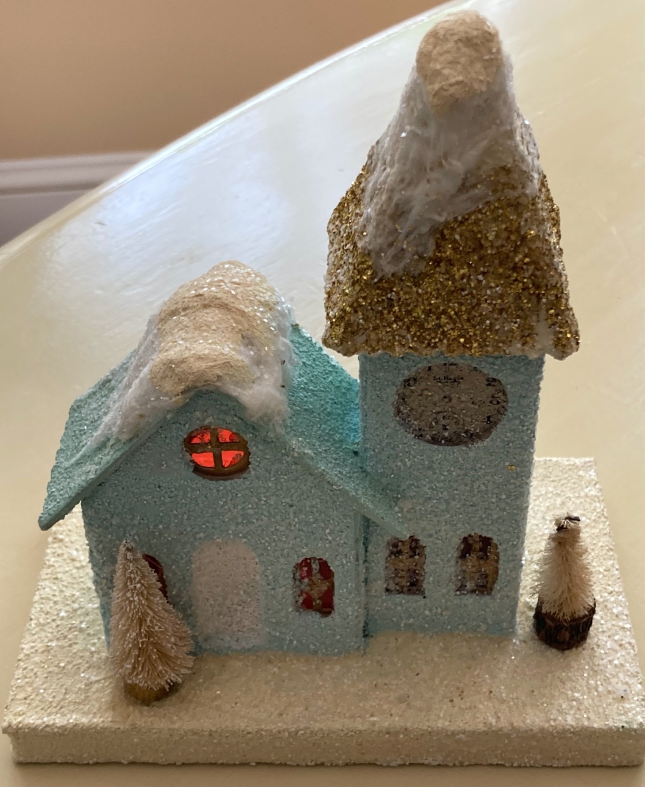 VNT Back Porch Friends Cody Foster 2004 Aqua Clock Tower Snow topped roof tops