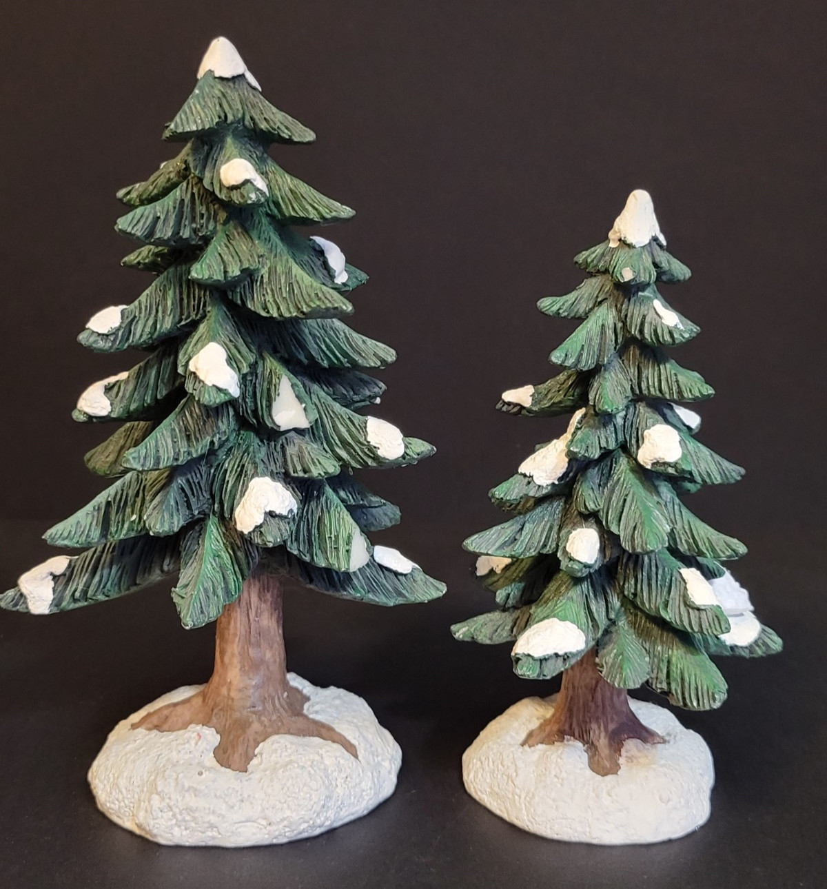 SNS St. Nicholas Square Christmas Village Resin Evergreen Trees Pine Tree 6″ 8″