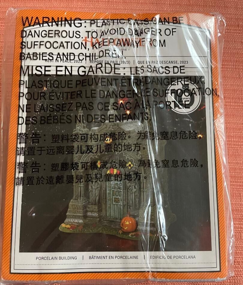 Dept 56 Halloween Rest in Peace 2023 sold w/ Madame Laveau NIB Lit Ceramic Crypt