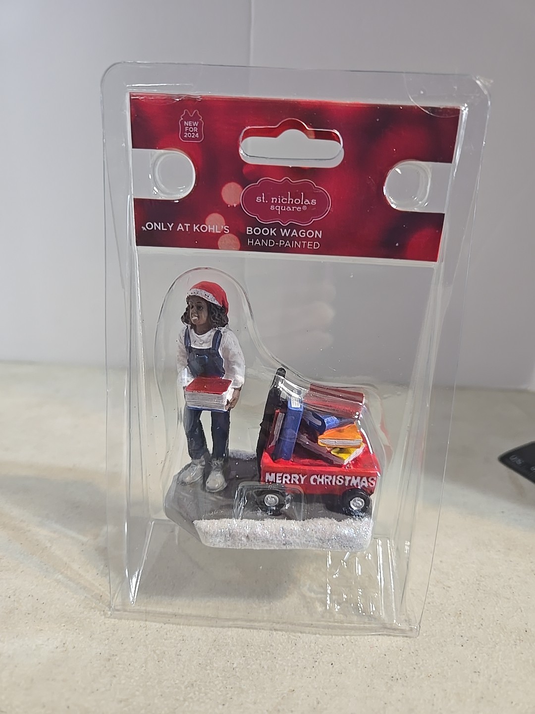 St Nicholas Square Book Wagon Village Accessory Figurine