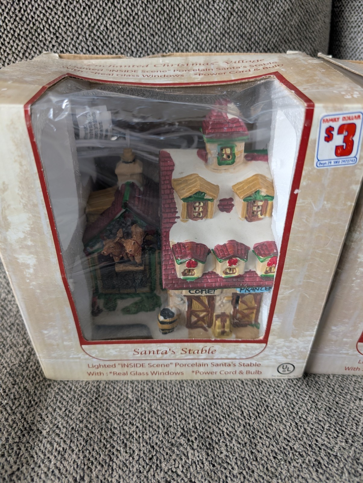 Vintage Enchanted Christmas Village Set Of 4 Approx. 6″ x 7″ x 4″ w/box