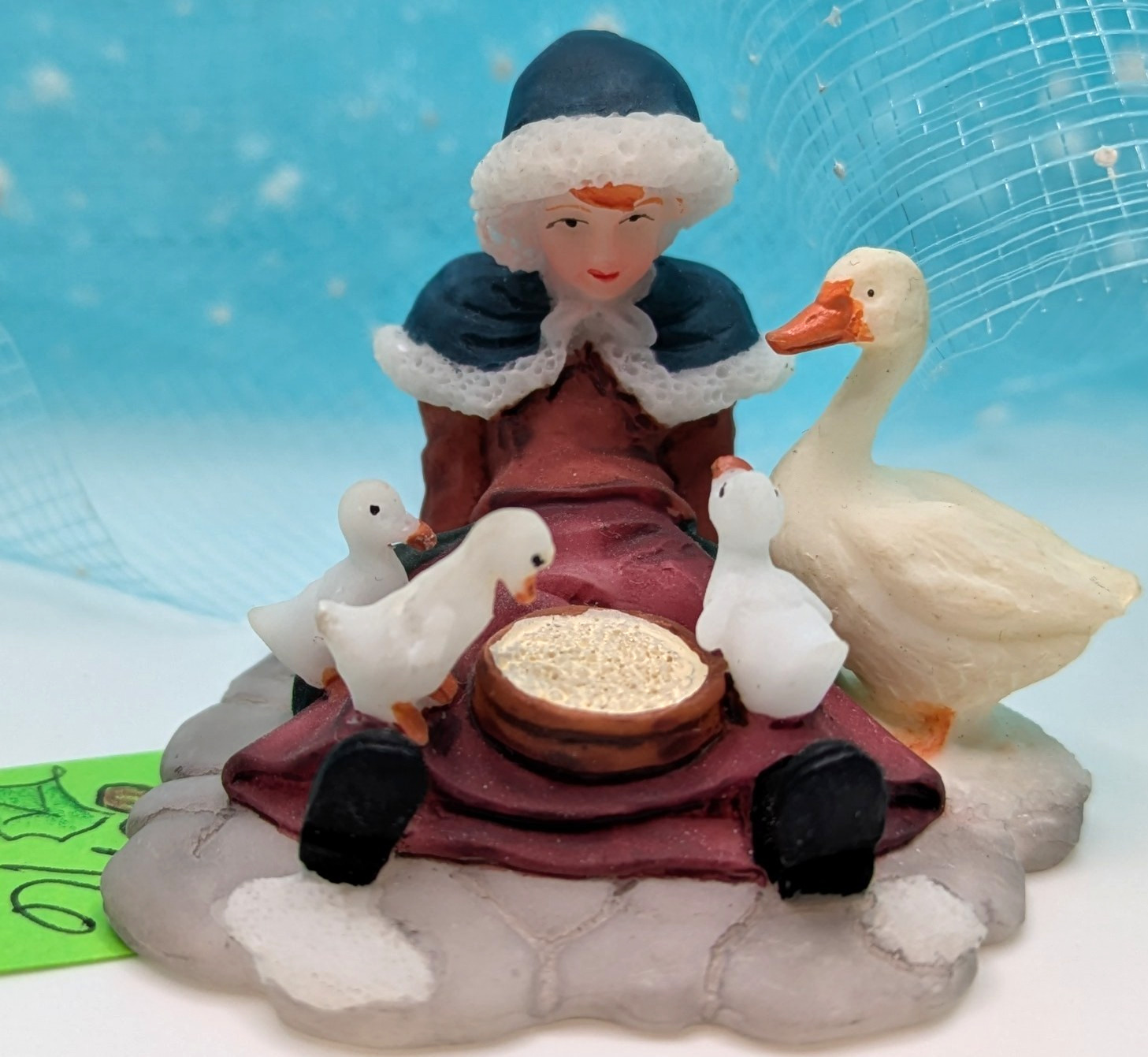 O’Well Farm Girl Ducklings Goose Duck family Christmas Village NO BOX INV76