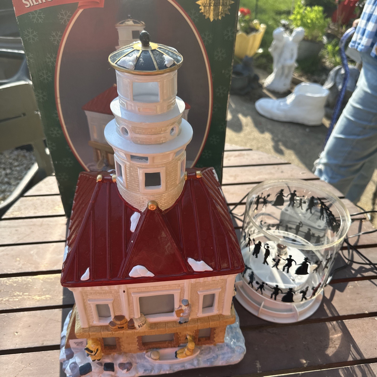 MR CHRISTMAS VILLAGE SILHOUETTES Chicago Harbor House WORKS A+ Motion Lite 1998
