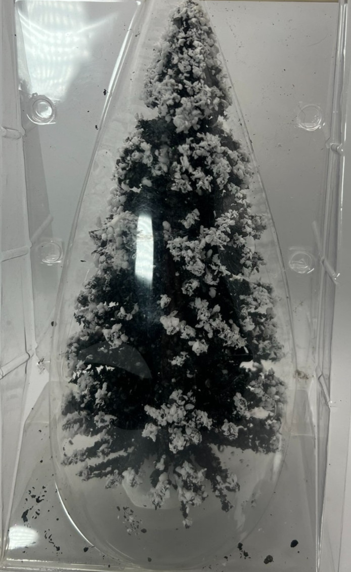 Lemax Christmas Village~EVERGREEN PINE TREE*9″*Frosted