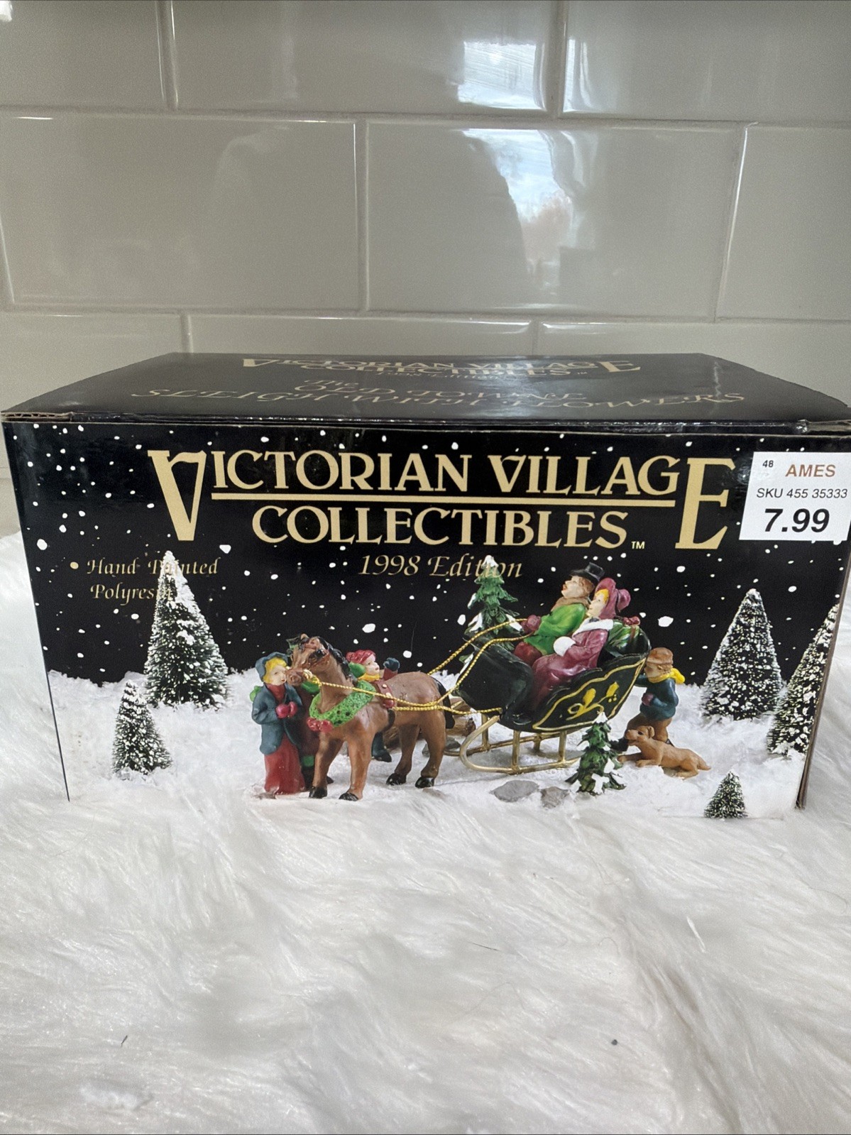 Victorian Village Collectibles 1998 The Old Towne Sleigh w/ Children #455 35333