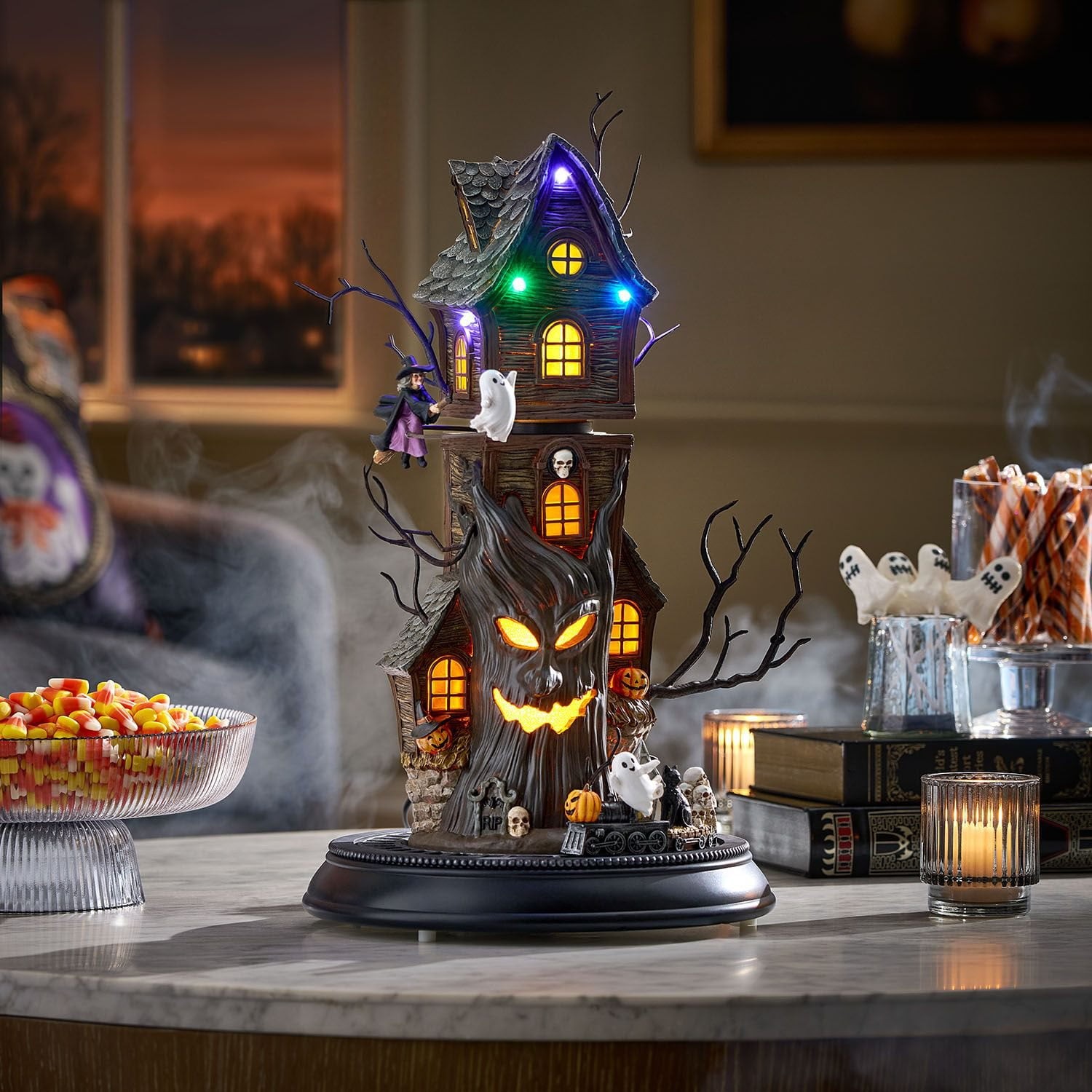 Member’s Mark 19 Inch Pre-Lit Animated Haunted House Halloween Decor