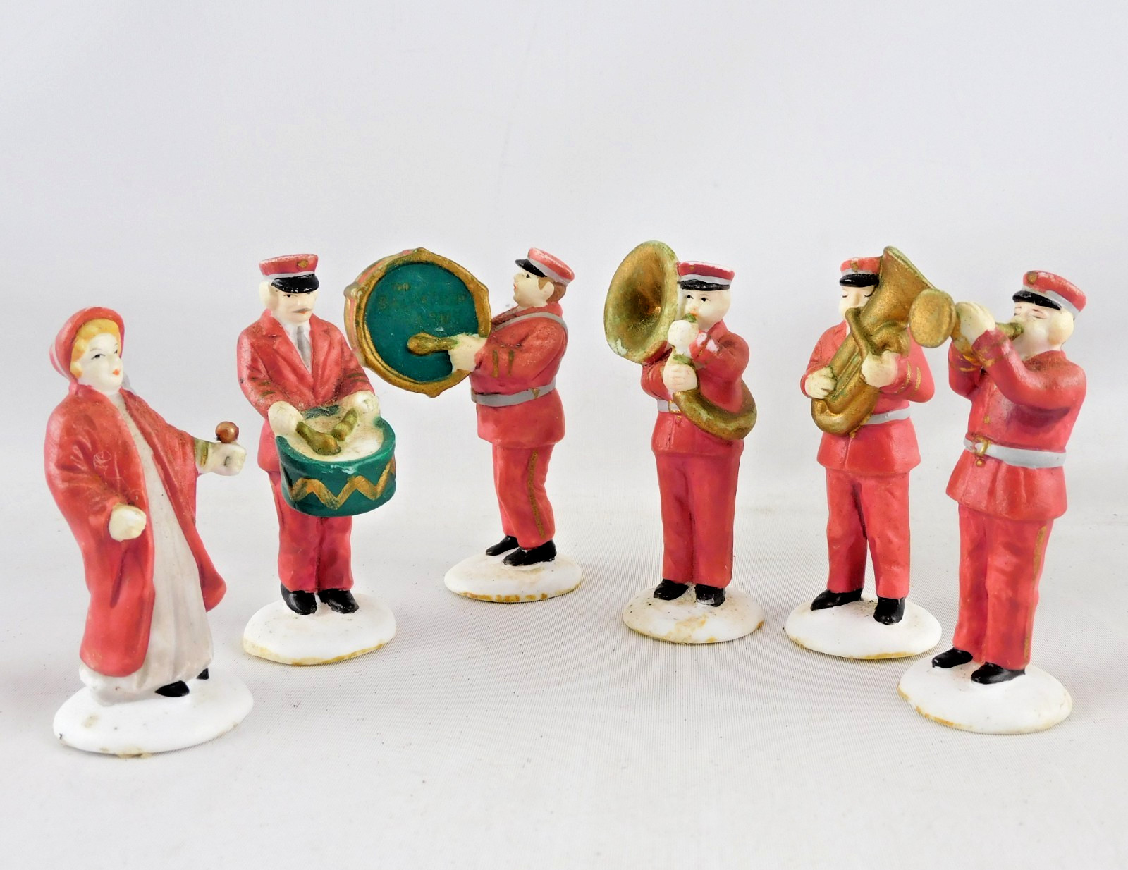 Vtg Dept 56 Salvation Army Band 6 Pcs Porcelain Heritage Village Taiwan 5985-4