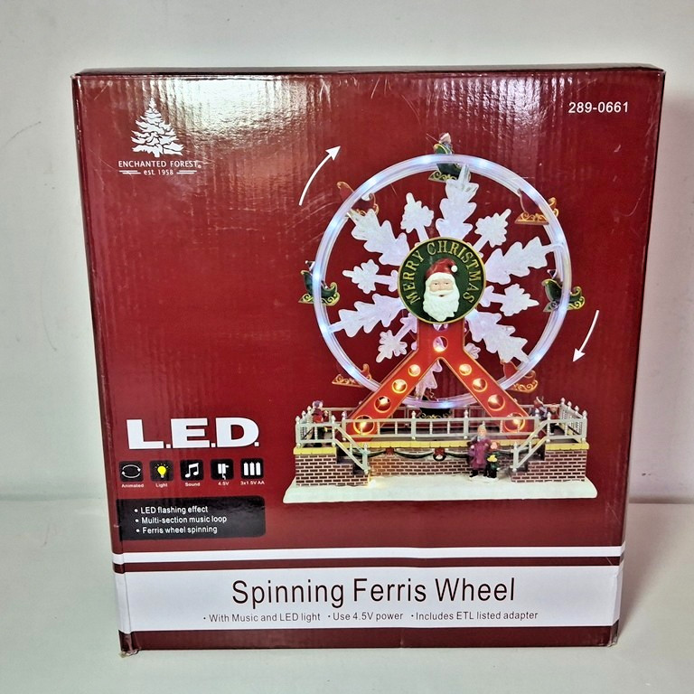 Enchanted Forest Christmas Village Spinning Ferris Wheel Carnival Ride, 289-0661