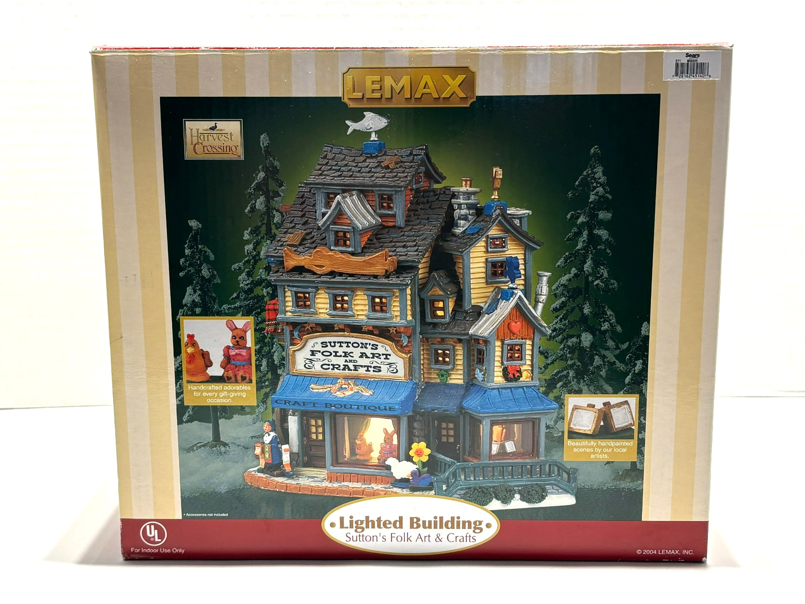Vintage LEMAX 2004 Sutton’s Folk Art and Crafts Lighted Building New In Box