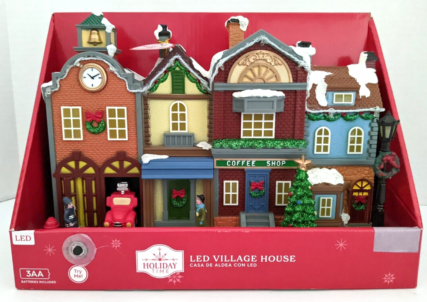 New 2024 LED VILLAGE HOUSE by Holiday Time Lights Up & Plays 8 Carols VIDEO