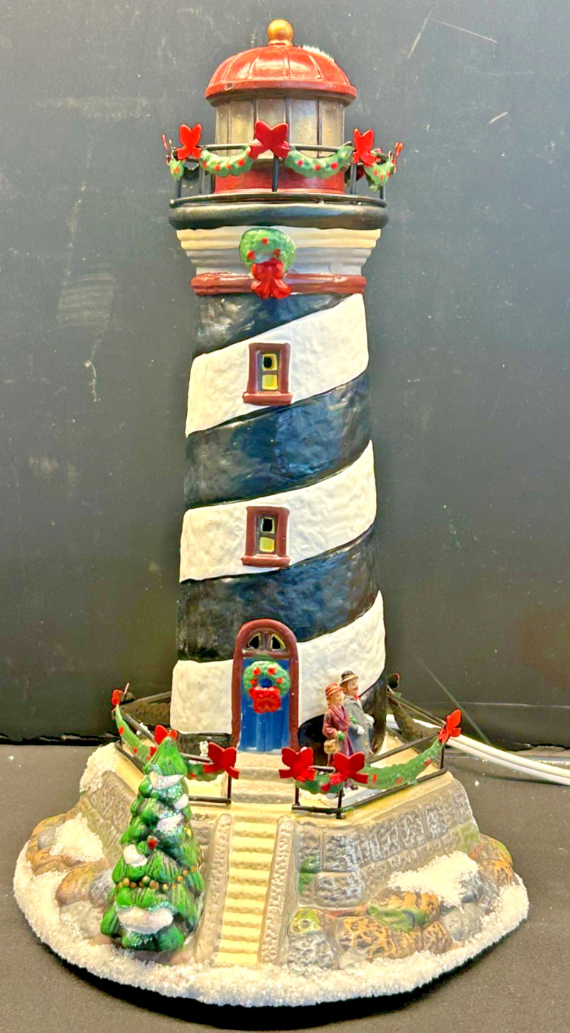 🎄🎄 St. Nicholas Square-Illuminated Spiral Lighthouse-The Village Collection