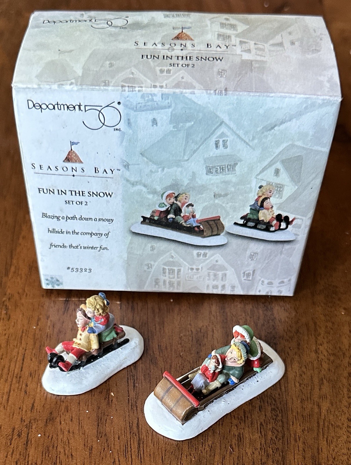 1998 Department 56 Fun In The Snow Sledding Sleds SEASONS BAY 53323