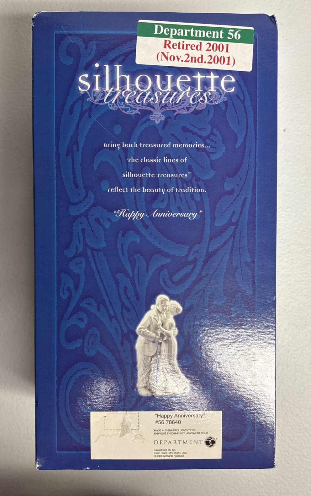 Silhouette Treasures Dept 56 Happy Anniversary Perfect Condition In Original Box