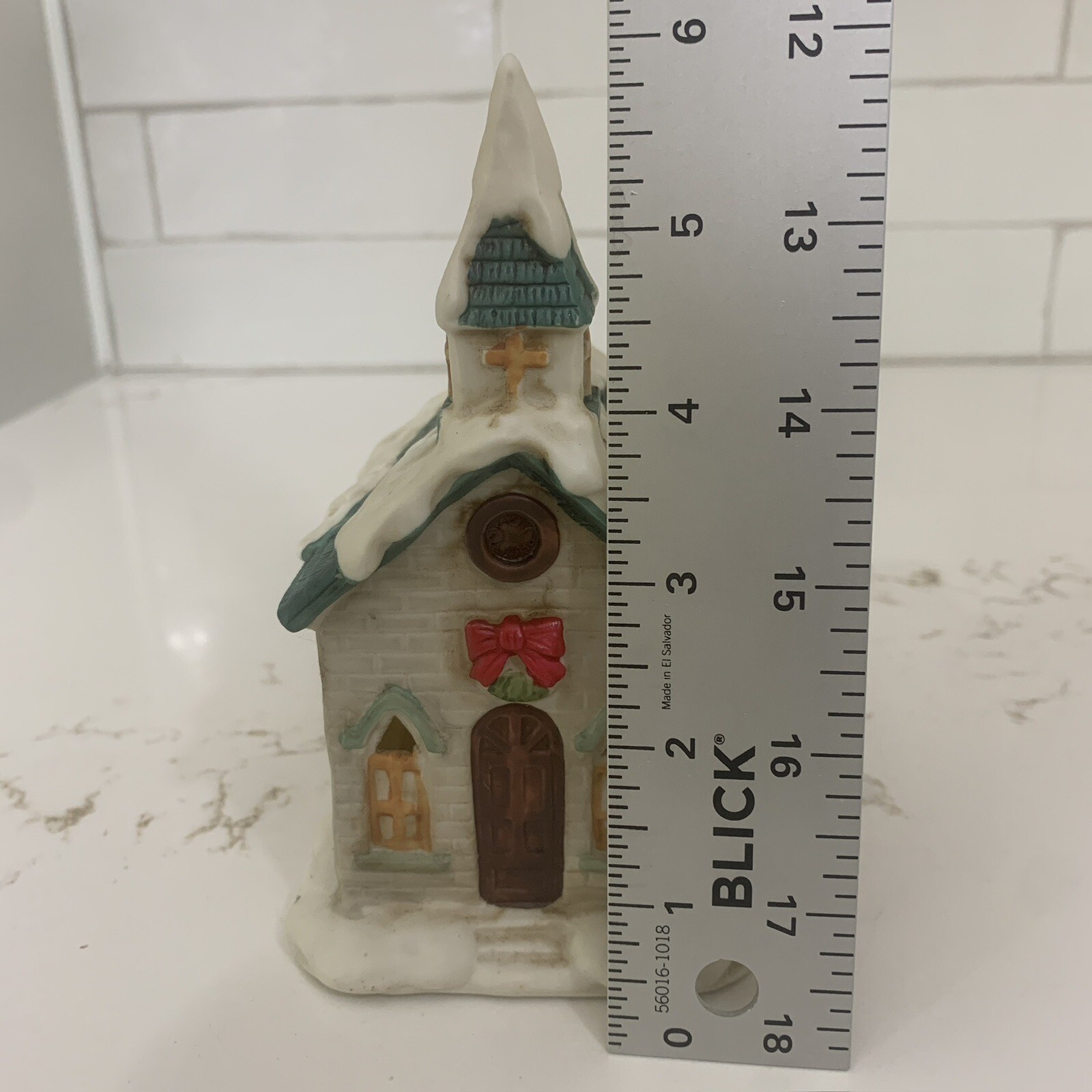 Vintage Holiday Home Colonial American Porcelain Church Christmas Village Taiwan