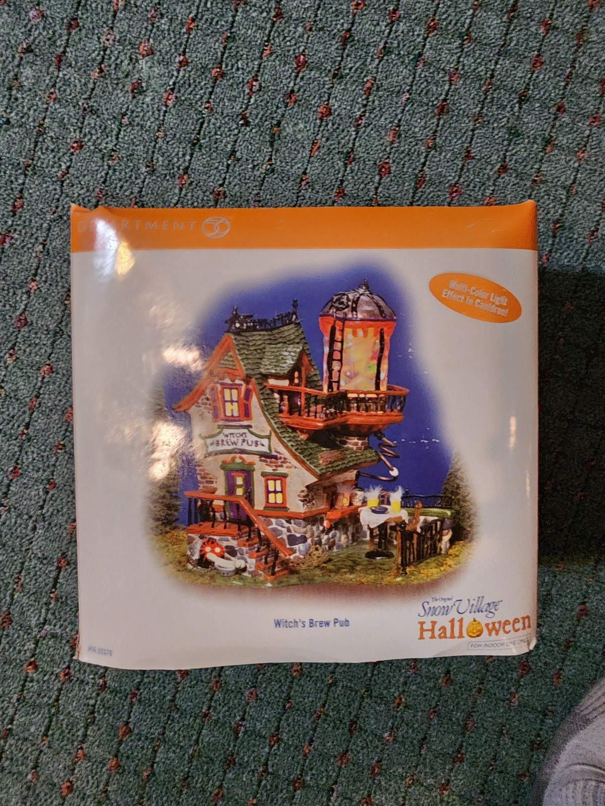 Dept 56 Halloween Snow Village Witch’s Brew Pub Multicolor Lights Box 55376
