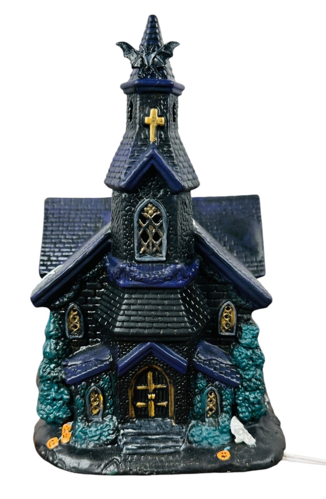 HALLOWEEN HOUSE LIGHTS UP ORANGE CUSTOM MADE Village WORKS Horror Bats Ghosts