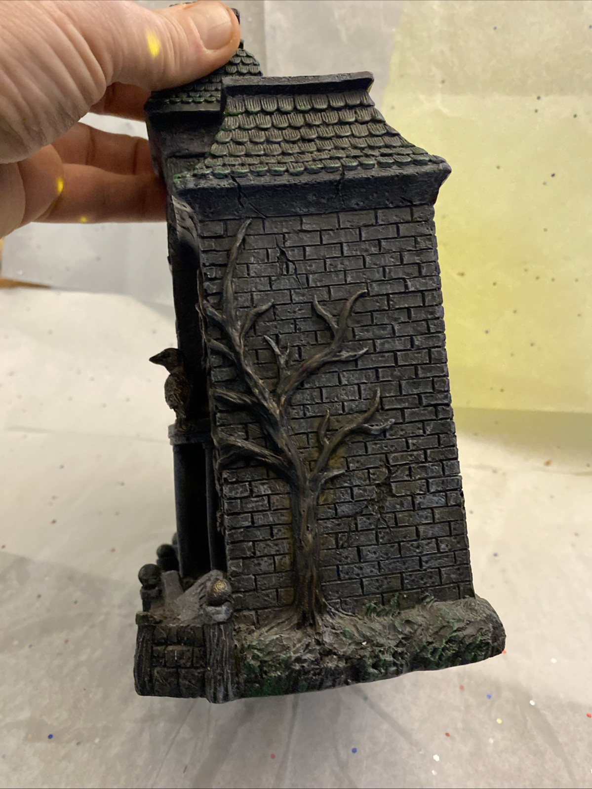 Psycho House Resin Light Up Halloween Haunted House 9.5”