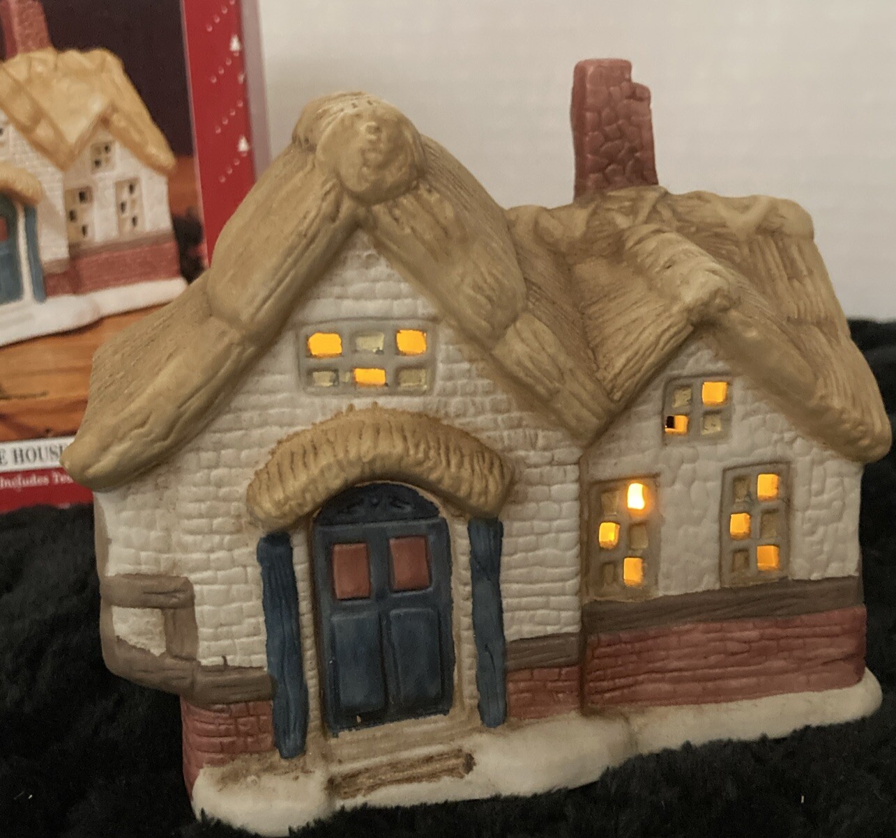 Holiday Time Porcelain Bisque House Candleholder