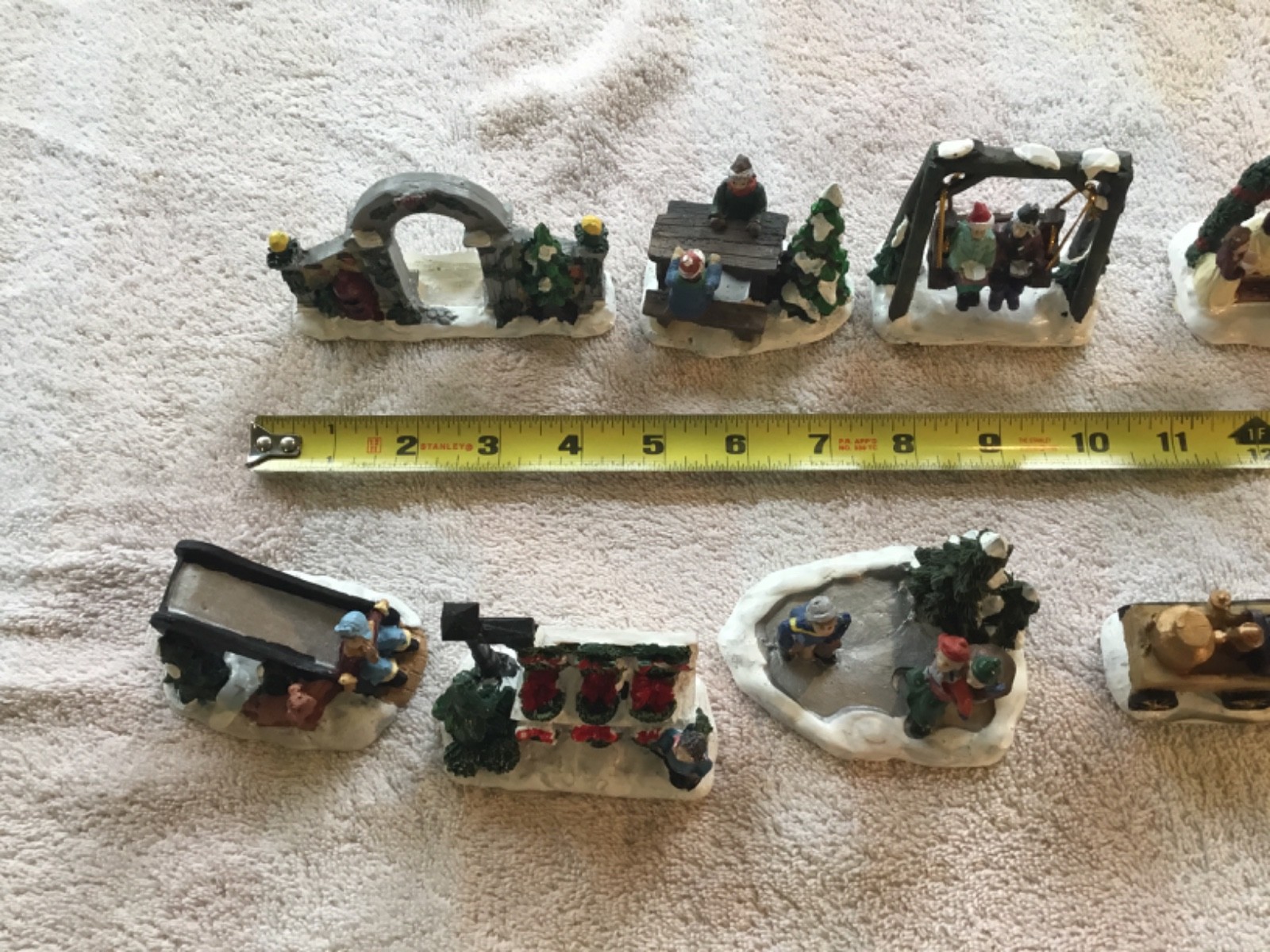Greenbrier International Resin Christmas Village Accessories Lot of 12