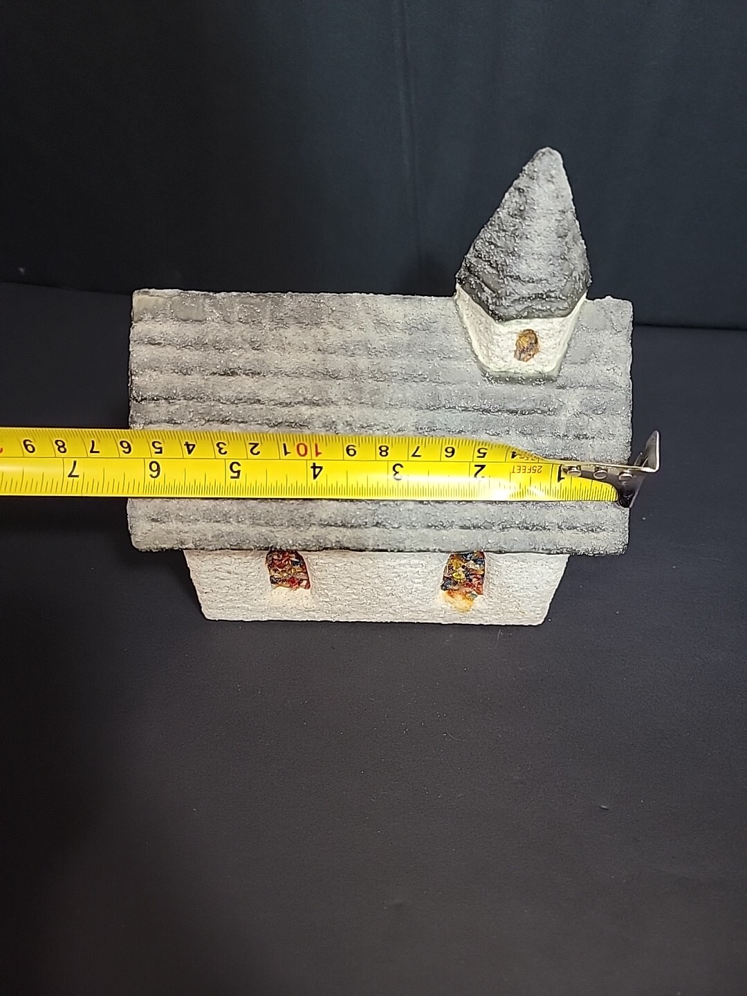 Vintage Handmade Ceramic Christmas Church Textured