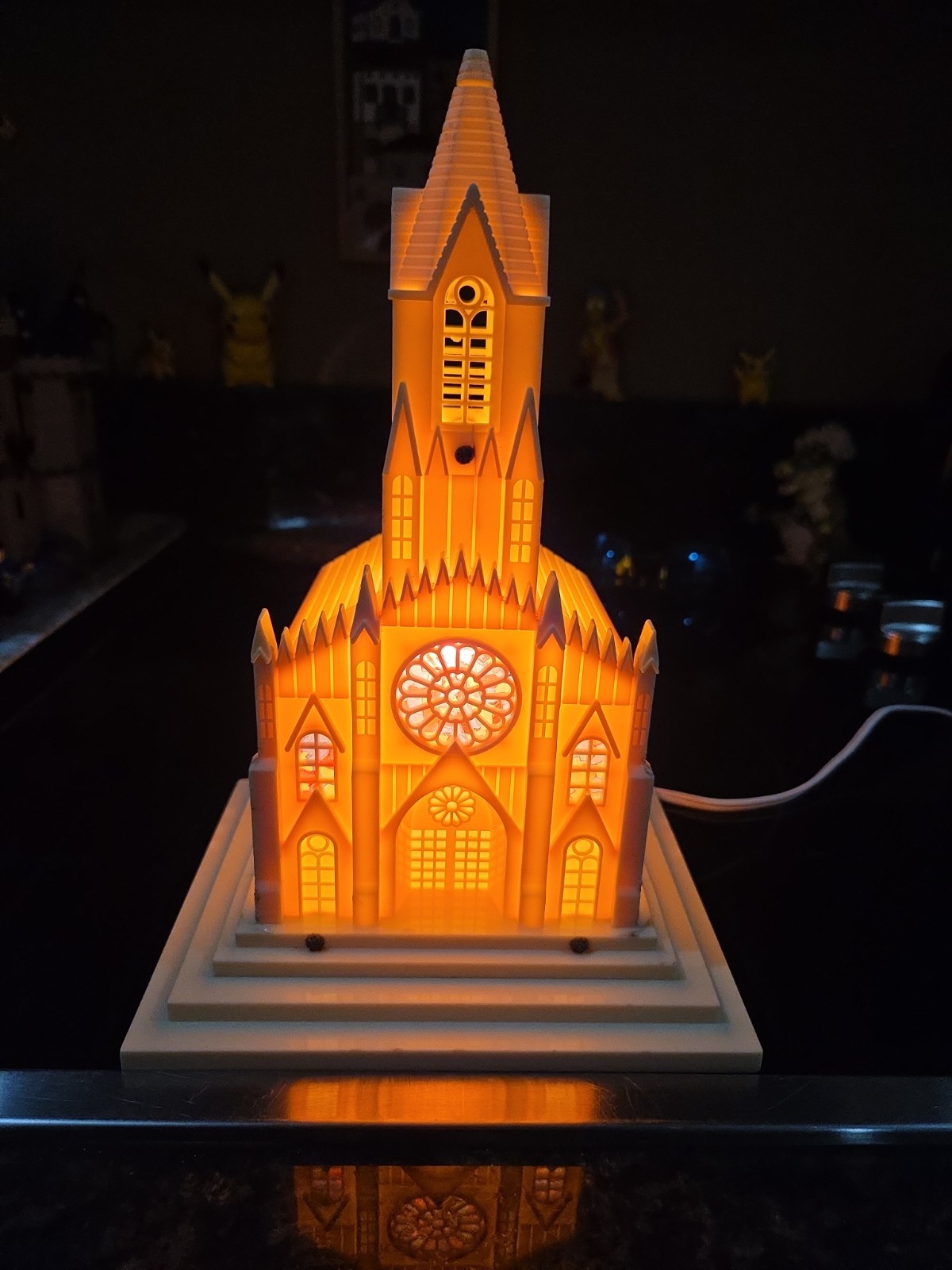 Vintage 1950s Raylite Lighted Musical Church Cathedral Christmas Works