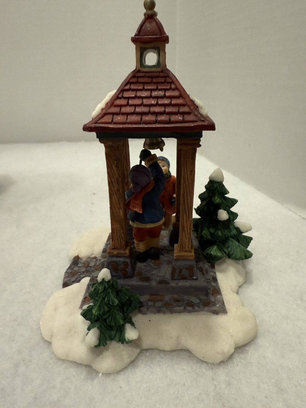 Holiday Time Santas Workbench Christmas Village Child Ringing Bell EUC