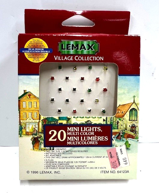 NOS Lemax 20 Mini Lights Clear Color Lighted Christmas Village Accessory -64123A