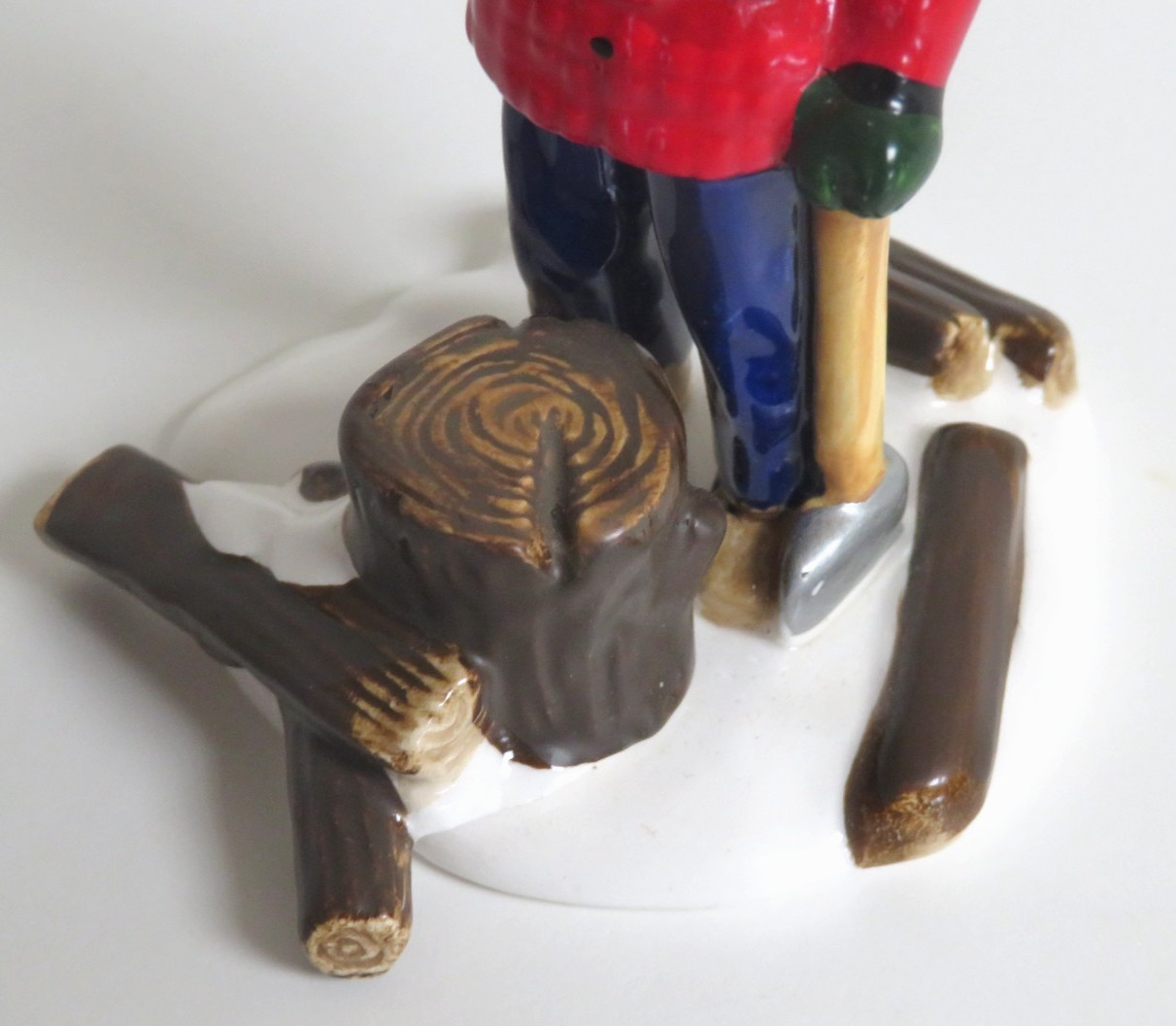 Vintage 1988 Dept 56 WOODSMAN Snow Village Figure MAN CUTTING WOOD Lumberjack