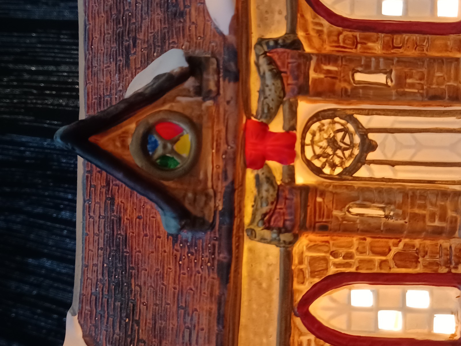 Vintage Porcelain Lighted Hand Painted Christmas Village Church