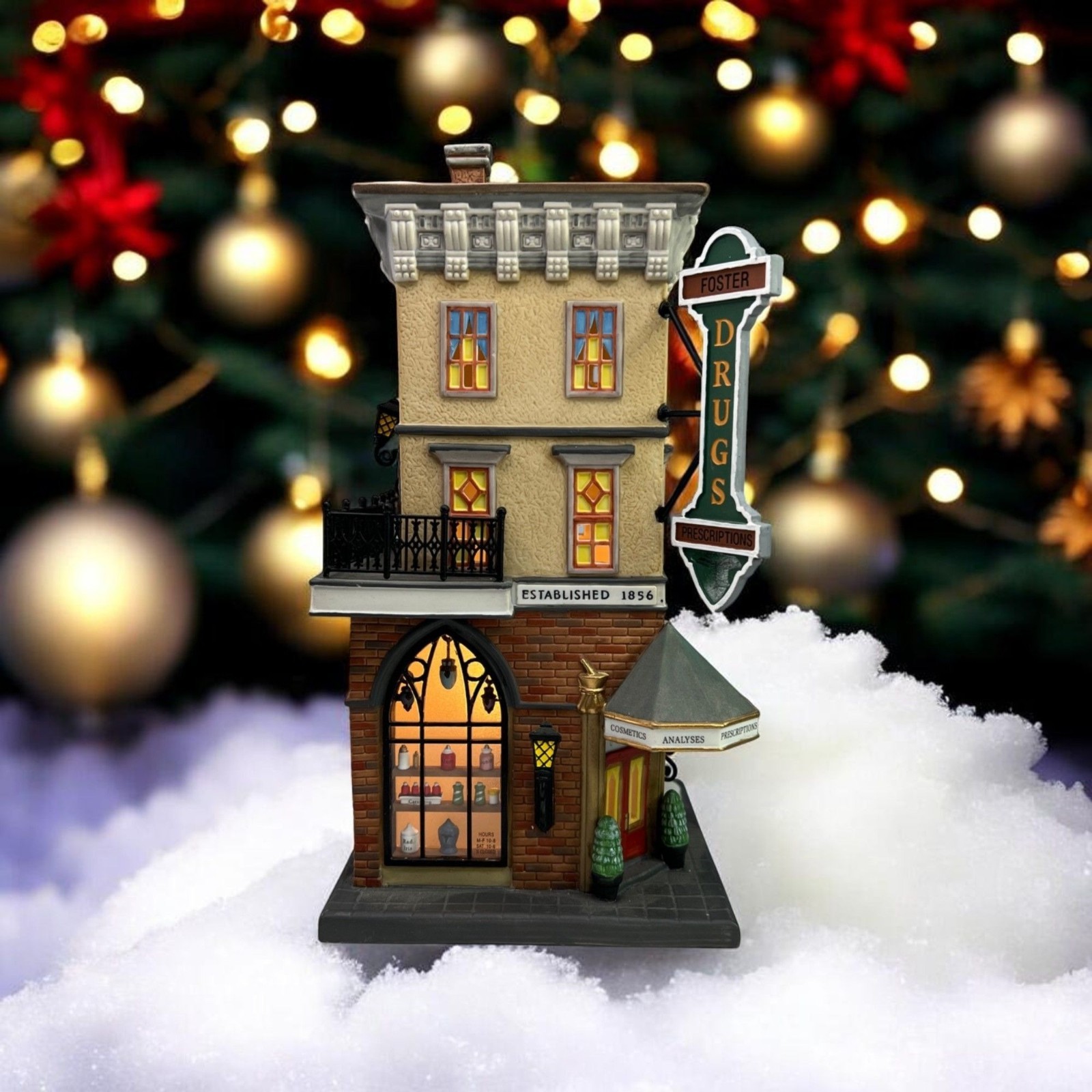 Dept 56 Foster Pharmacy Christmas in the City Lighted Building – 2000 (NO Box)