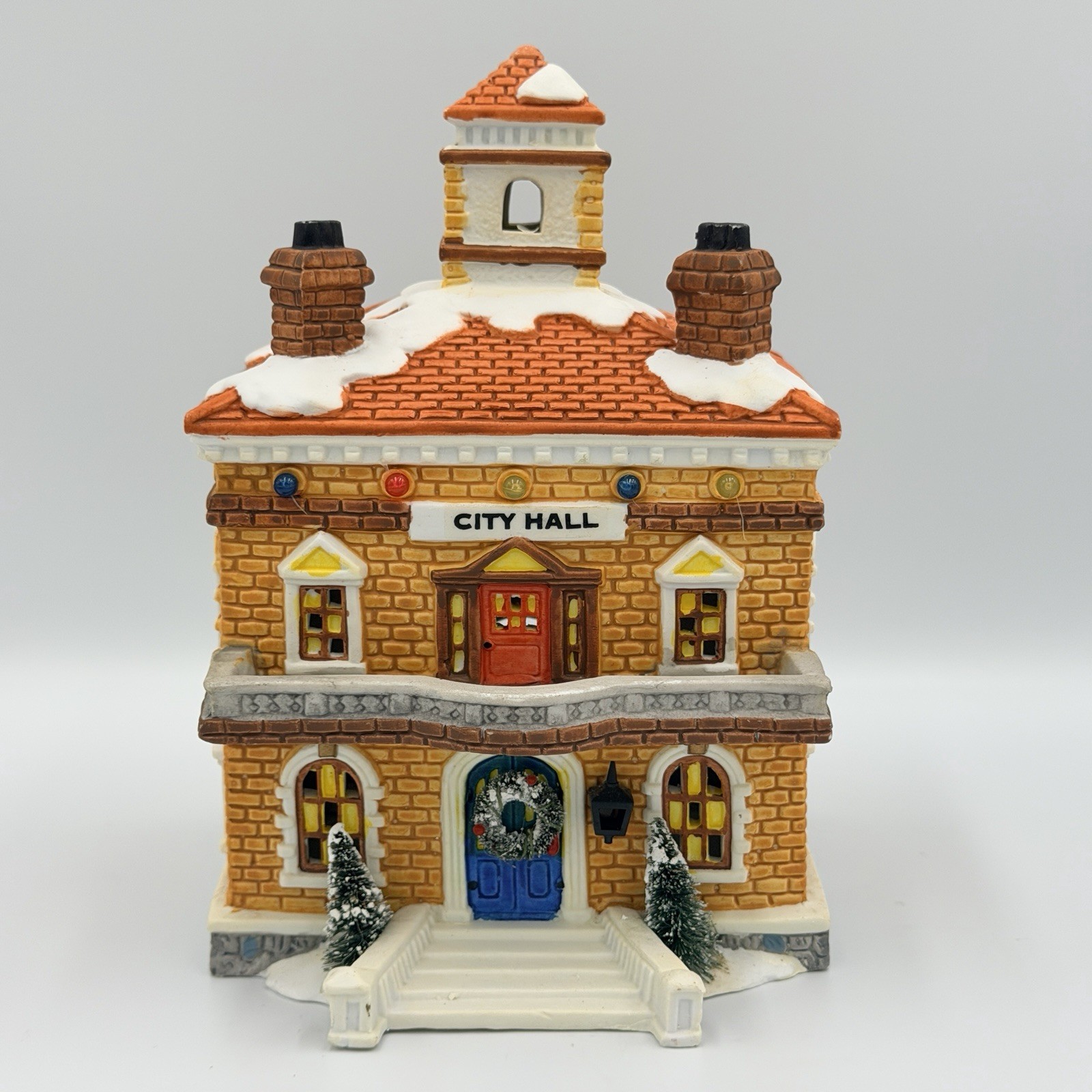 VTG 1997 NOMA Christmas Village City Hall Building House Holiday Decor NO CORD