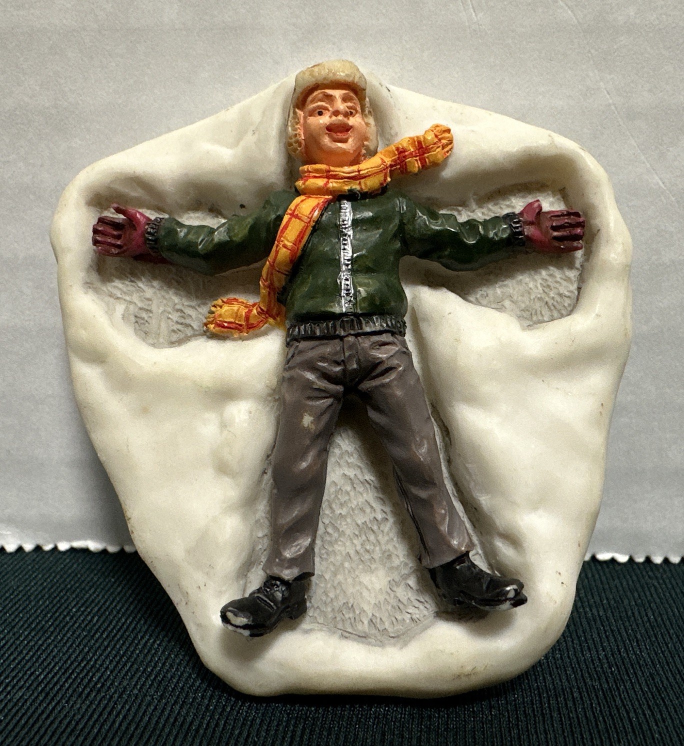 Vtg Lemax Christmas Village Boy Snow Angel Figurine Winter Scene Retired 2.5”