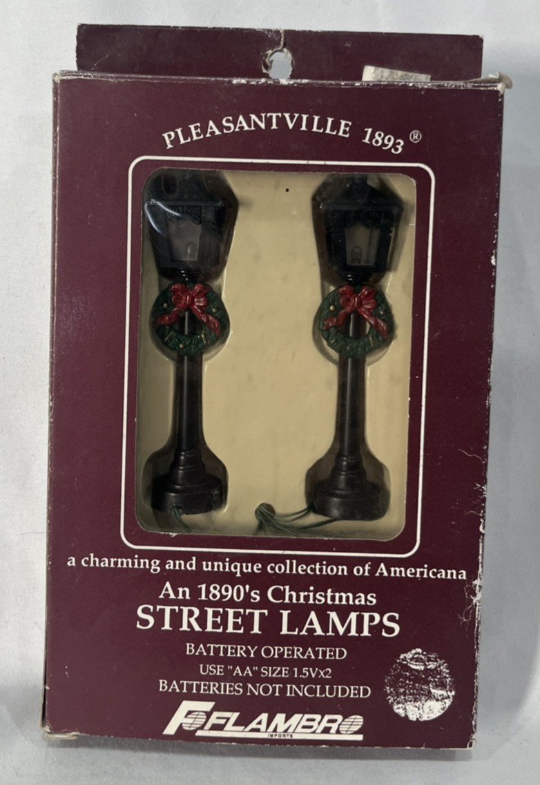 Vintage 1991 Lemax Dickensvale Collectibles STREET LAMP SET OF 2 #14013