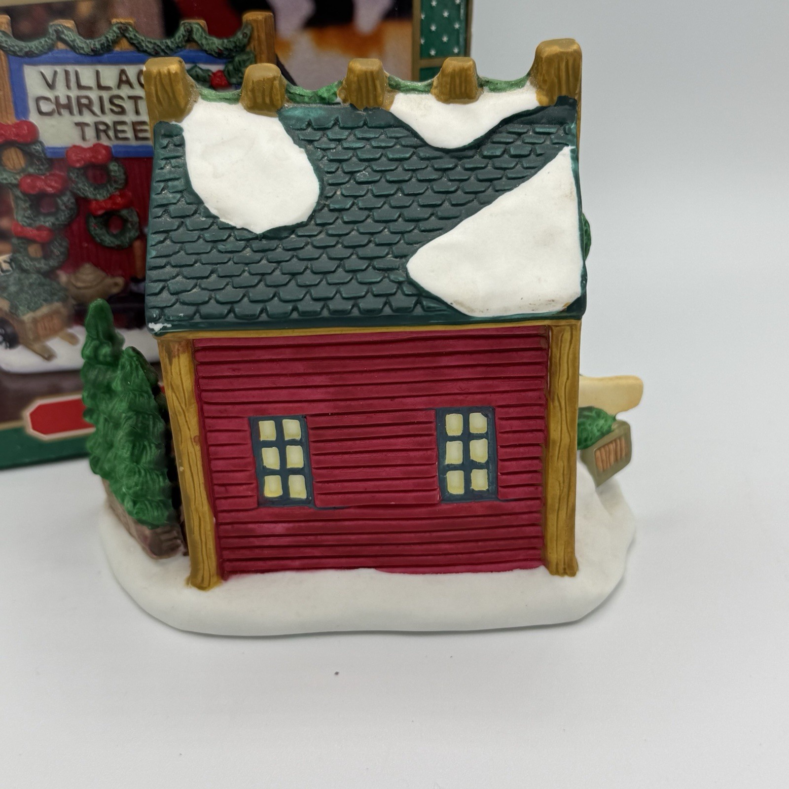 Trim a Home Christmas Village “village Christmas Trees” Tree Seller Building VTG