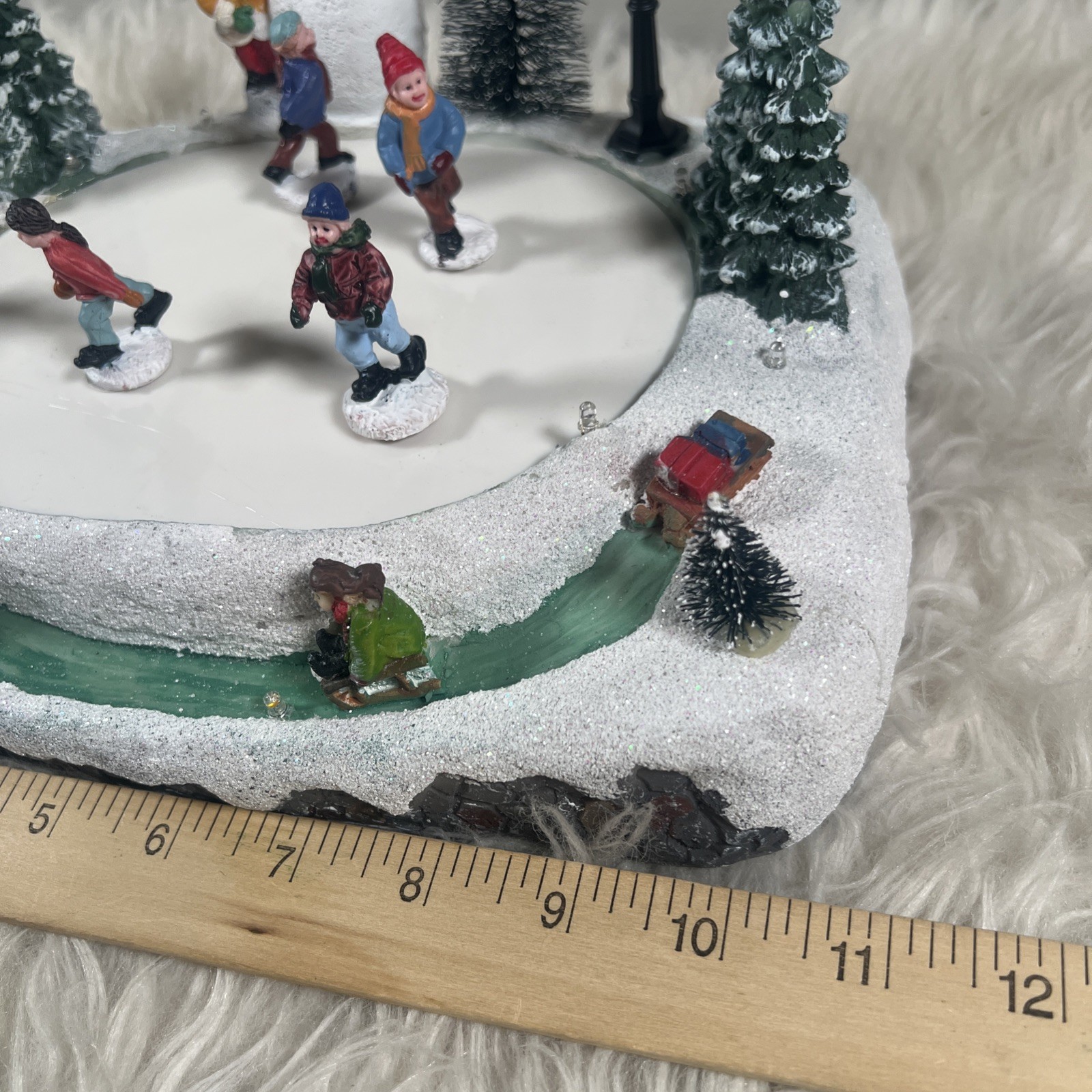 Christmas Village Skating Pond Animated Lighted Musical Snow Village Perfect