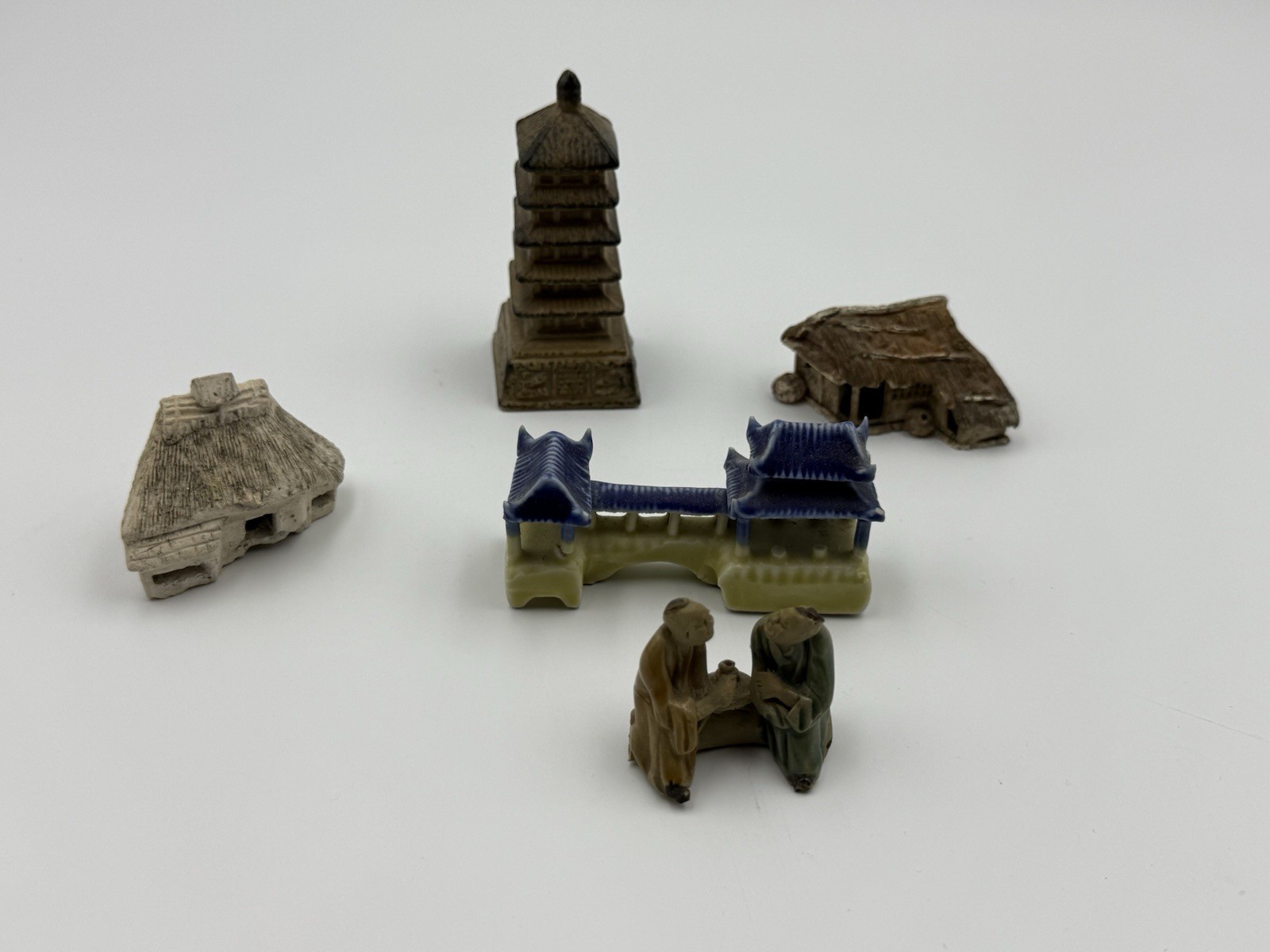 Vintage Chinese miniature ceramic part of a village collectible
