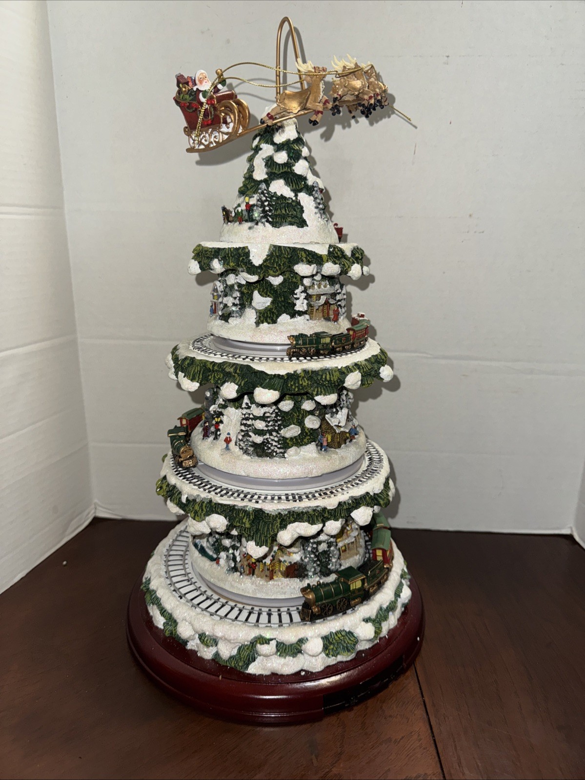 Thomas Kinkade Wonderland Express Animated Tabletop Christmas Tree WORKS Video