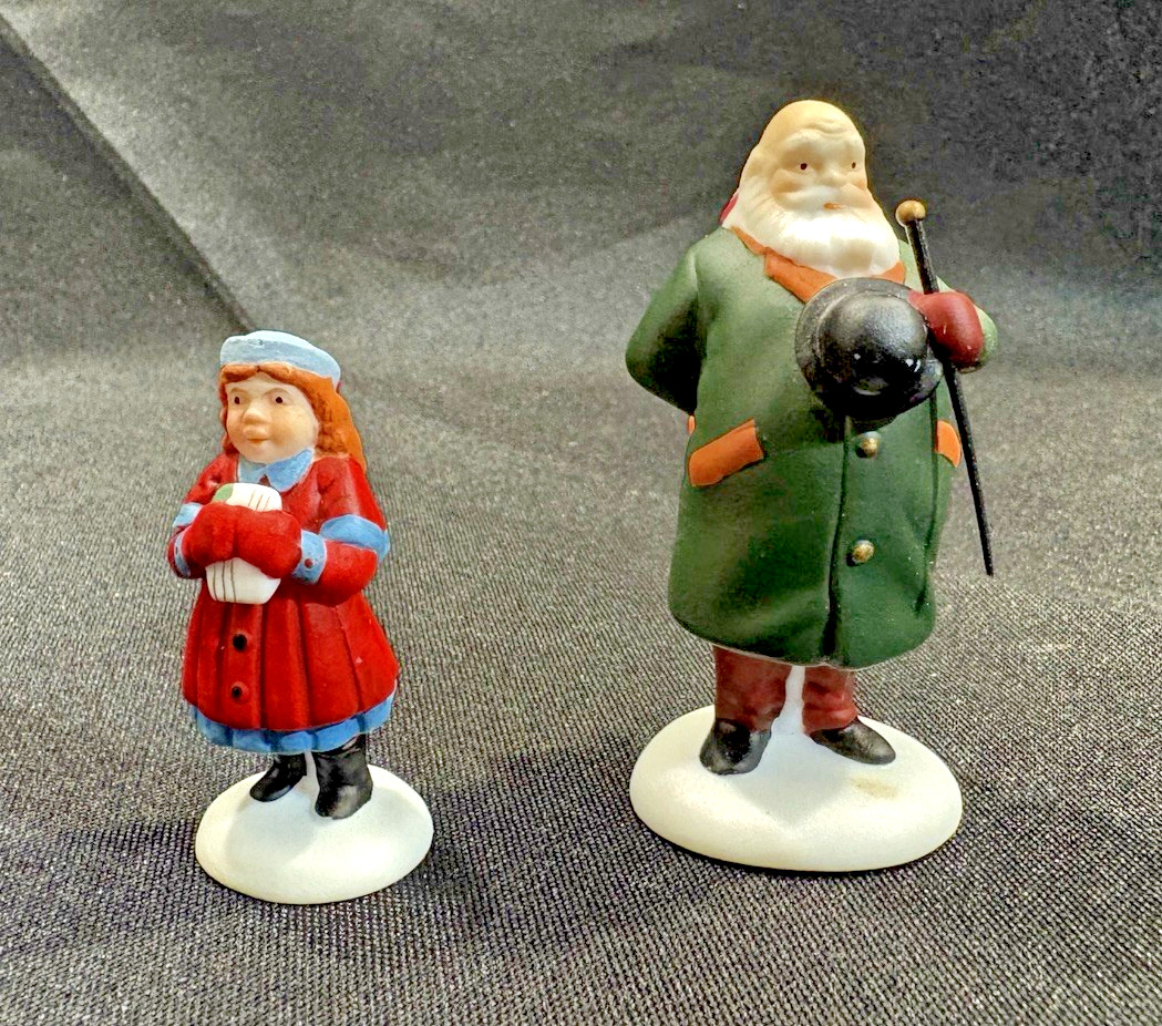 Dept 56 “Yes, Virginia” and Santa Set of 2 Retired, Heritage Village Accessory