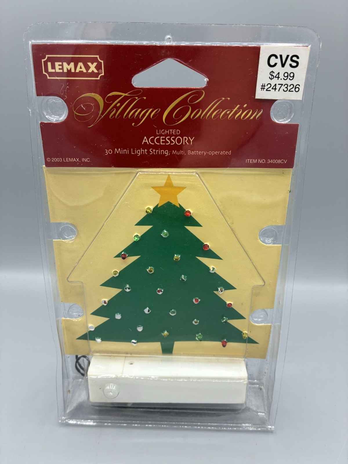 Lemax 2003 Village Collection 30 Mini Light String Colors Battery Powered