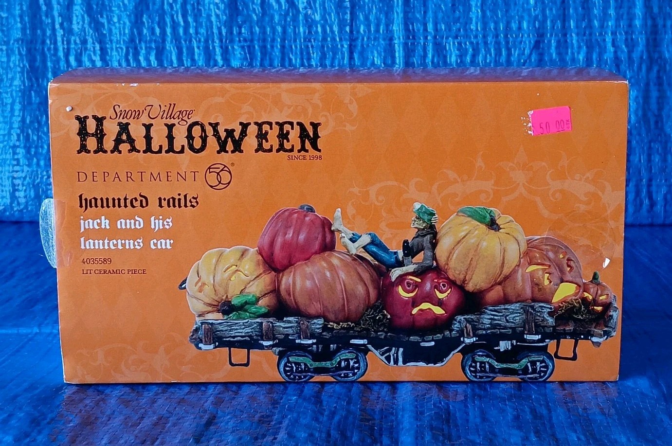 Dept 56 “JACK AND HIS LANTERNS CAR” – Snow Village Halloween Haunted Rails – NEW