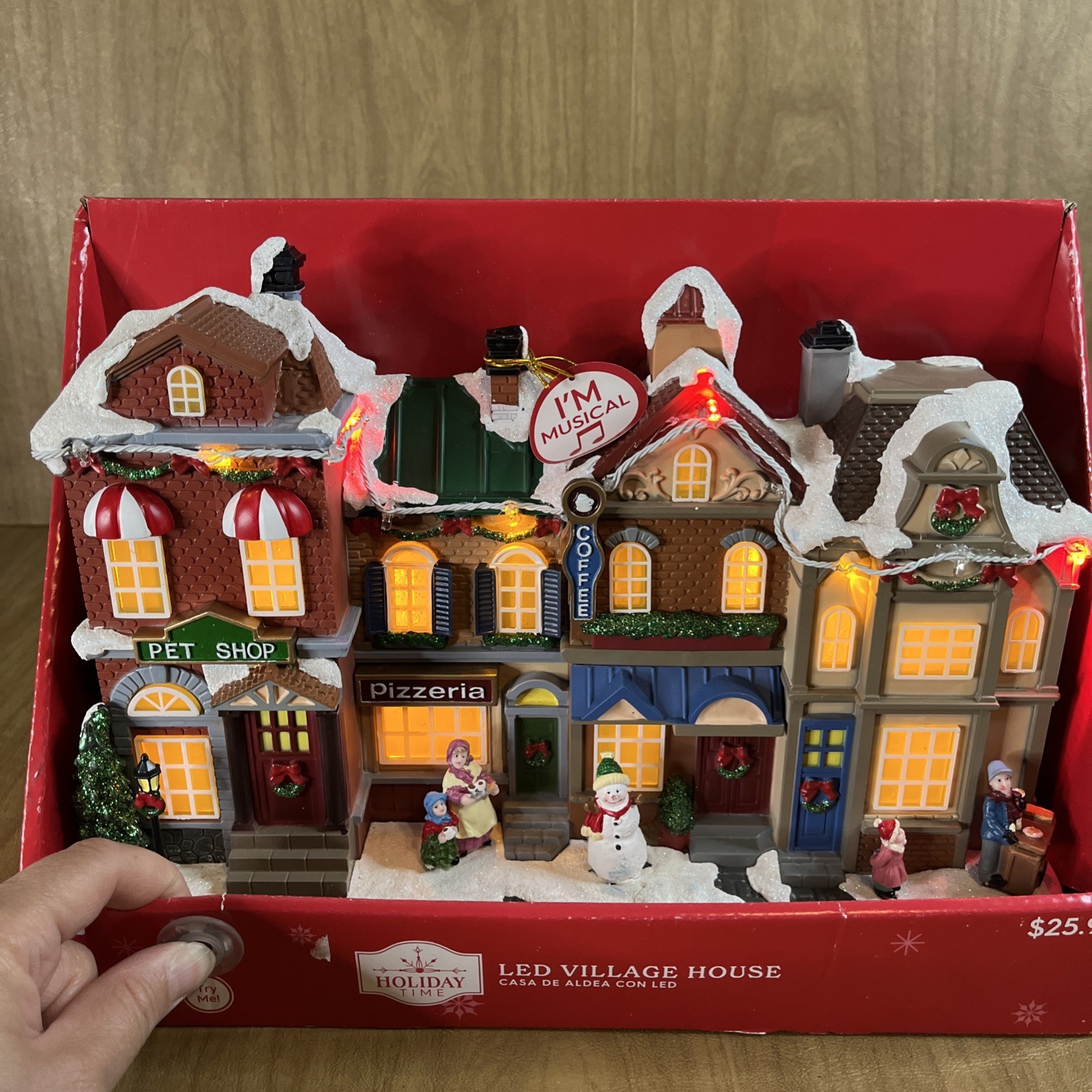 LED VILLAGE HOUSE by Holiday Time Lights Up & Plays 8 Carols 2023 New Christmas