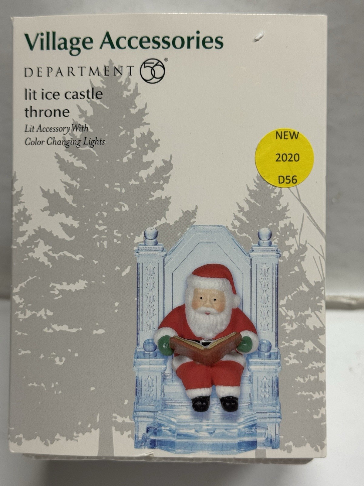 NOS Dept 56 Christmas Snow Village Accessories LIT ICE CASTLE THRONE & SANTA