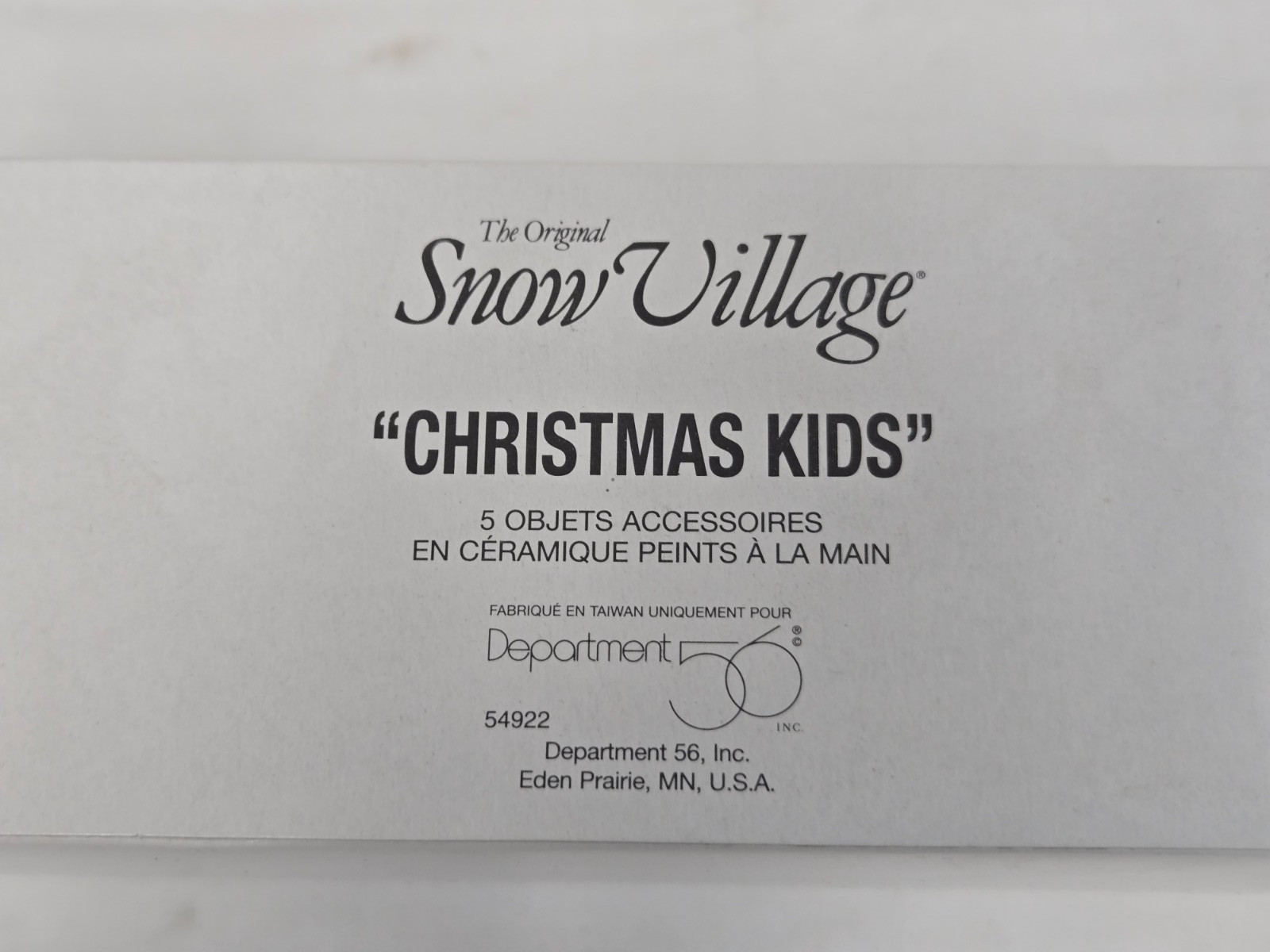 Department 56 Original Snow Village Christmas Kids #54922 Porcelain Retired