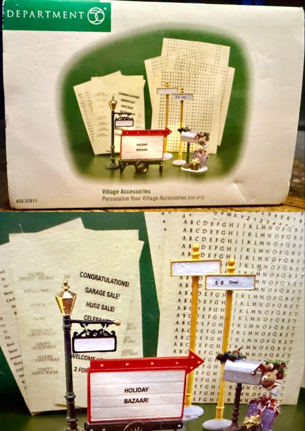 Vintage Dept 56 Personalize Your Village Accessories~Letters Numbers Signs~NEW