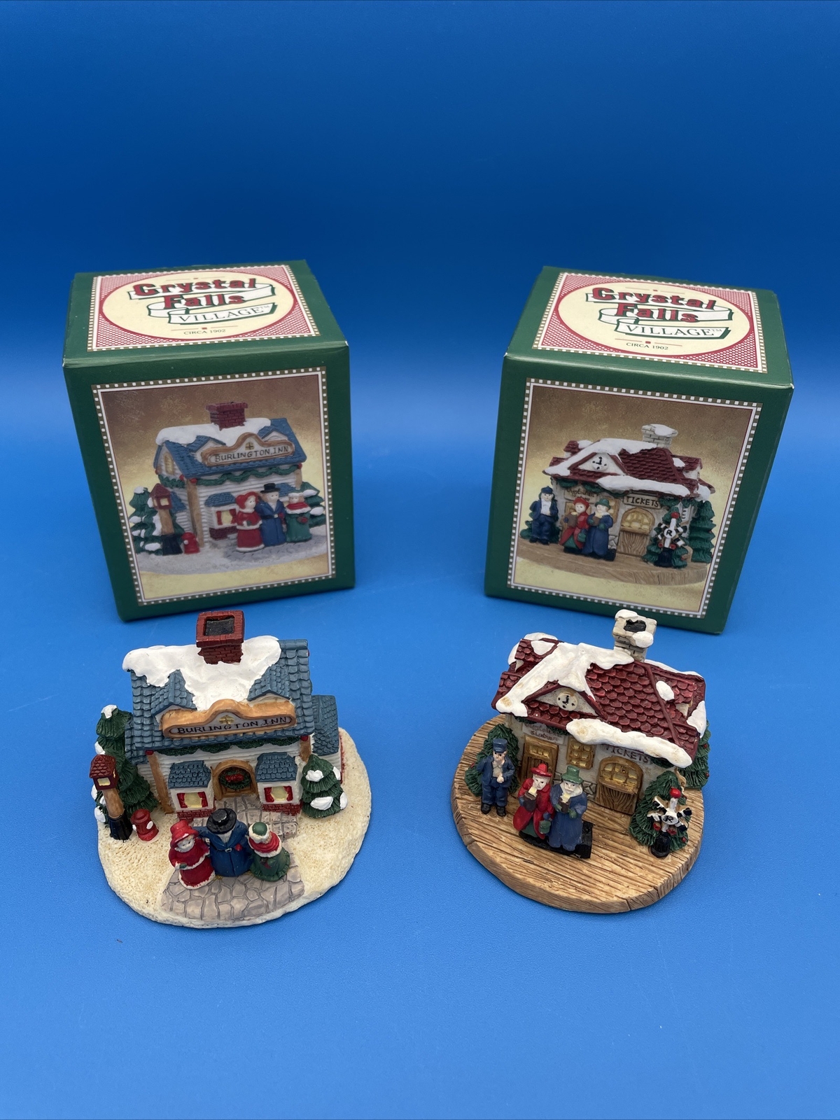 Crystal Falls Village Burlington Inn and Town Theatre Christmas Decor Display